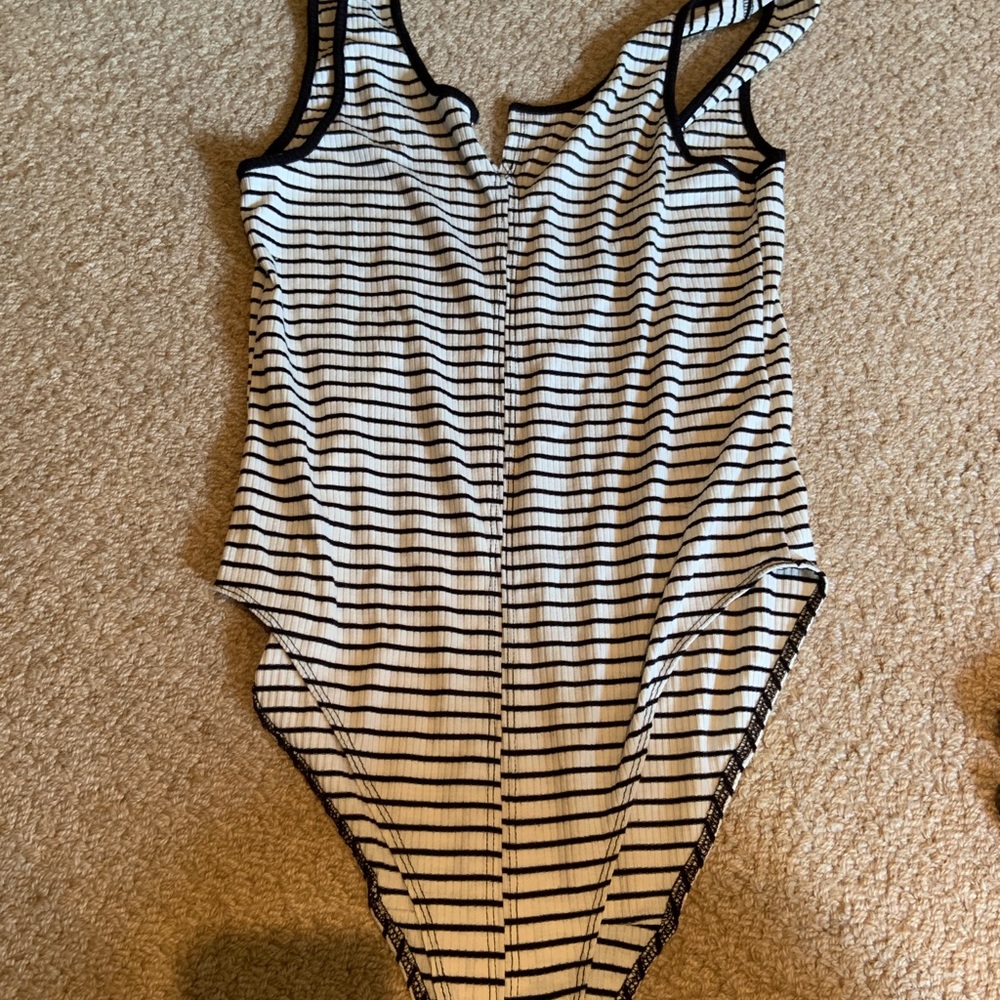 Stretchy BRANDY (outfromunder) striped body suit!